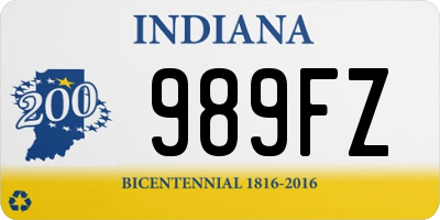 IN license plate 989FZ