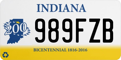 IN license plate 989FZB