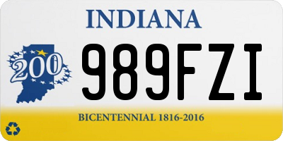 IN license plate 989FZI