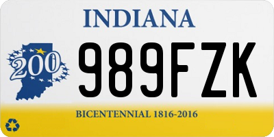 IN license plate 989FZK