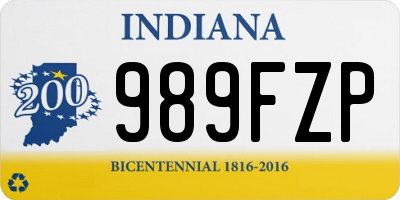 IN license plate 989FZP