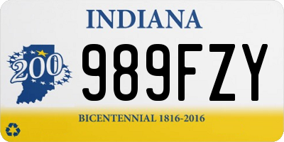 IN license plate 989FZY