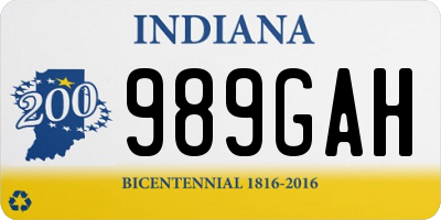 IN license plate 989GAH