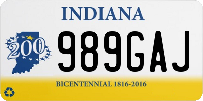 IN license plate 989GAJ