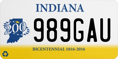 IN license plate 989GAU