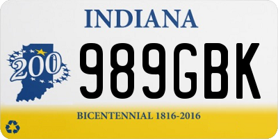 IN license plate 989GBK