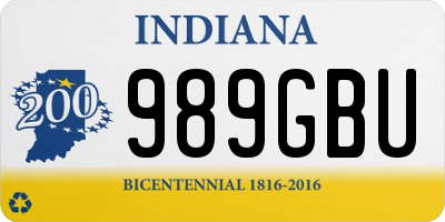 IN license plate 989GBU