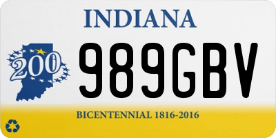 IN license plate 989GBV