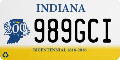 IN license plate 989GCI