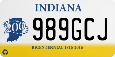 IN license plate 989GCJ