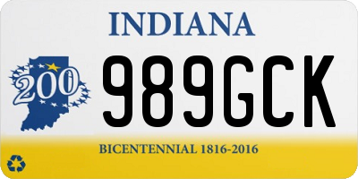 IN license plate 989GCK