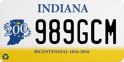 IN license plate 989GCM