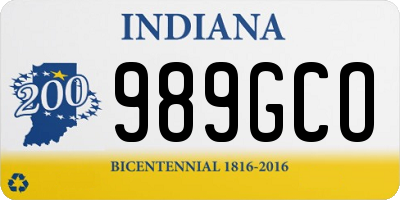 IN license plate 989GCO