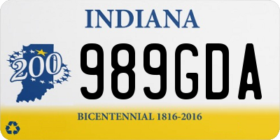 IN license plate 989GDA
