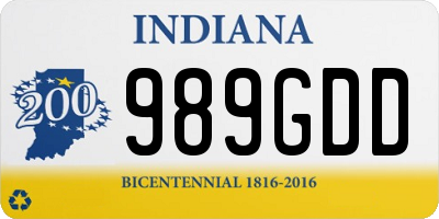 IN license plate 989GDD