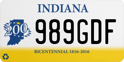 IN license plate 989GDF