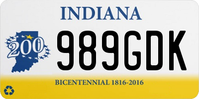 IN license plate 989GDK