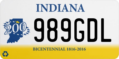 IN license plate 989GDL