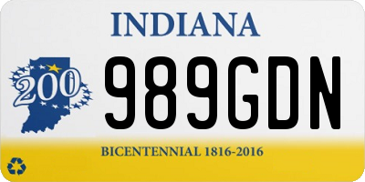 IN license plate 989GDN