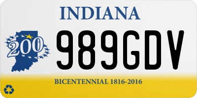 IN license plate 989GDV