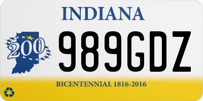 IN license plate 989GDZ