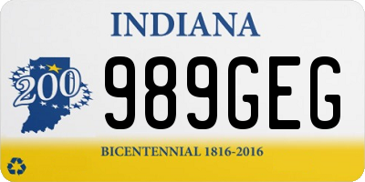 IN license plate 989GEG