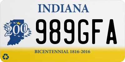 IN license plate 989GFA