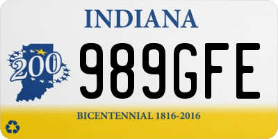 IN license plate 989GFE