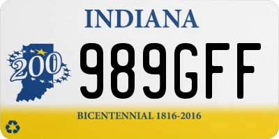 IN license plate 989GFF