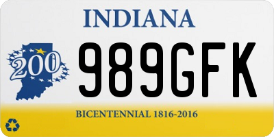 IN license plate 989GFK