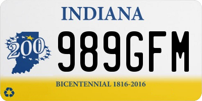 IN license plate 989GFM