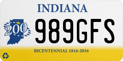 IN license plate 989GFS