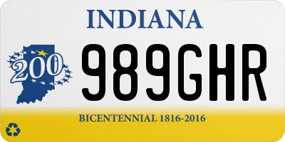 IN license plate 989GHR