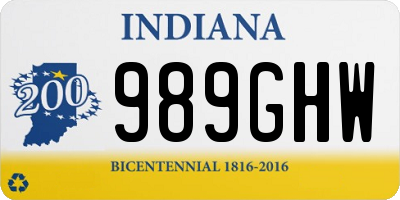 IN license plate 989GHW