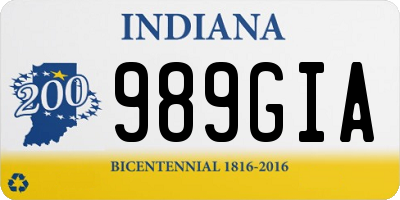 IN license plate 989GIA