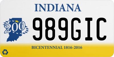 IN license plate 989GIC