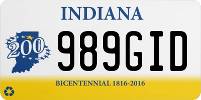 IN license plate 989GID