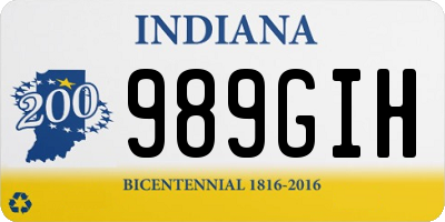 IN license plate 989GIH