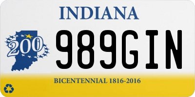 IN license plate 989GIN