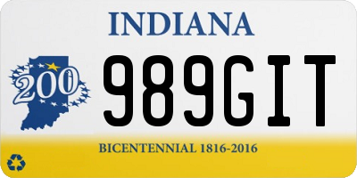 IN license plate 989GIT