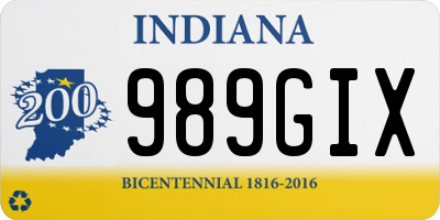 IN license plate 989GIX