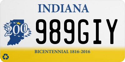 IN license plate 989GIY