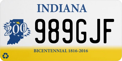 IN license plate 989GJF