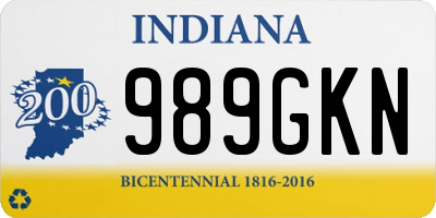 IN license plate 989GKN