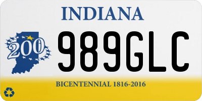 IN license plate 989GLC