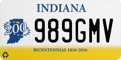 IN license plate 989GMV