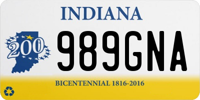 IN license plate 989GNA