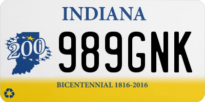 IN license plate 989GNK