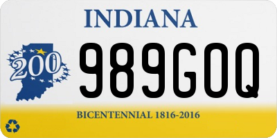 IN license plate 989GOQ