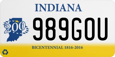 IN license plate 989GOU